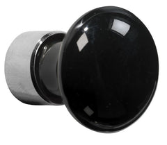 Meubelknop Paddenstoel porselein 25mm zwart/glans nikkel