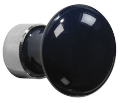 Meubelknop Paddenstoel porselein 30mm glans nikkel/donkerblauw