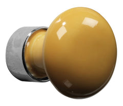 Meubelknop Paddenstoel porselein 30mm glans nikkel/eigeel