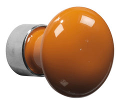 Meubelknop Paddenstoel porselein 30mm glans nikkel/oranje