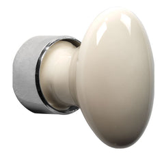 Meubelknop ovaal porselein 33mm glans nikkel/camee