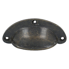 Komgreep massief messing antiek 74mm